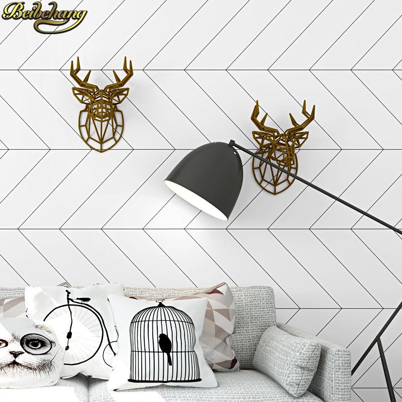 Home Improvement Materials - beibehang Nordic style black white plaid