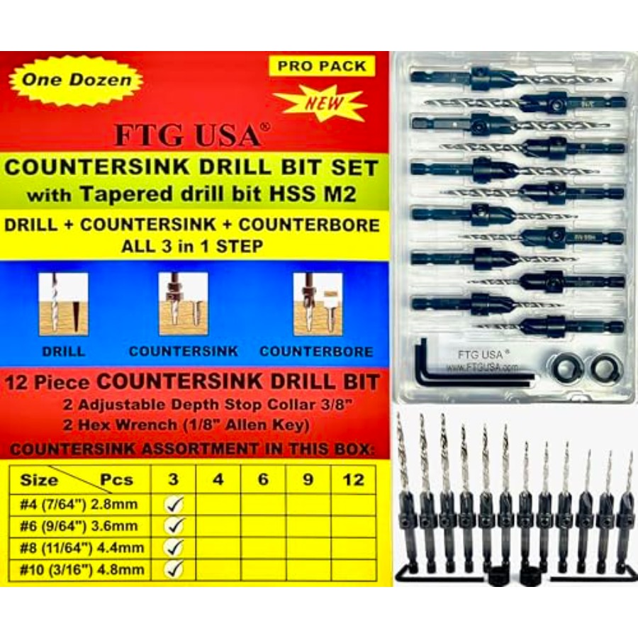 Drill Bit Set - Countersink Drill Bit Set # 7/6