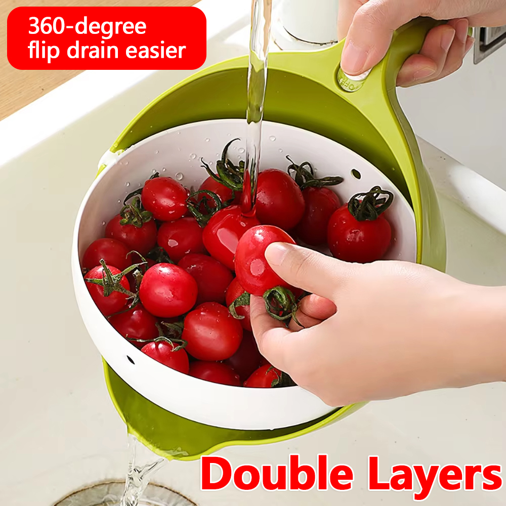 Sink Drain Strainer - Double Drain Basket Kitchen Sink Strainer