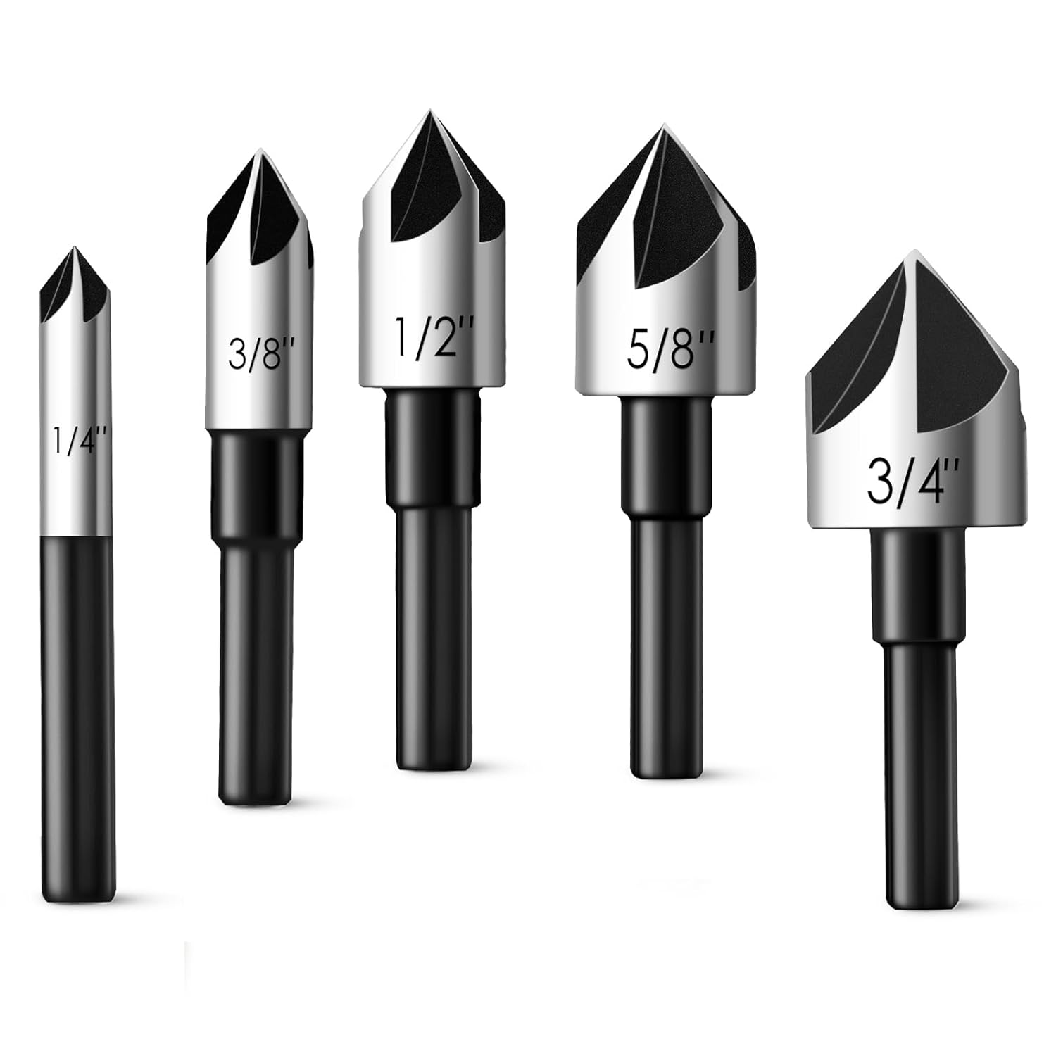 Drill Bit Set - 5 Pcs Countersink Drill Bit Set,