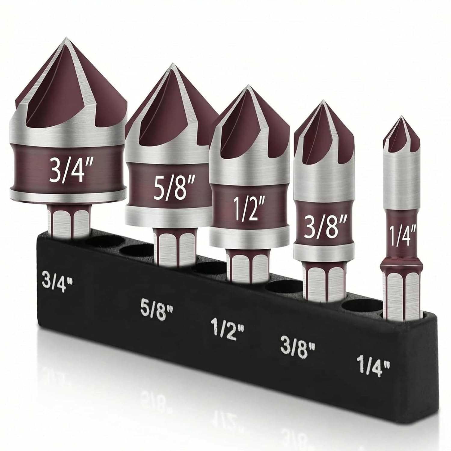 Drill Bit Set - 5PCS 82° HSS Countersink Drill Bit