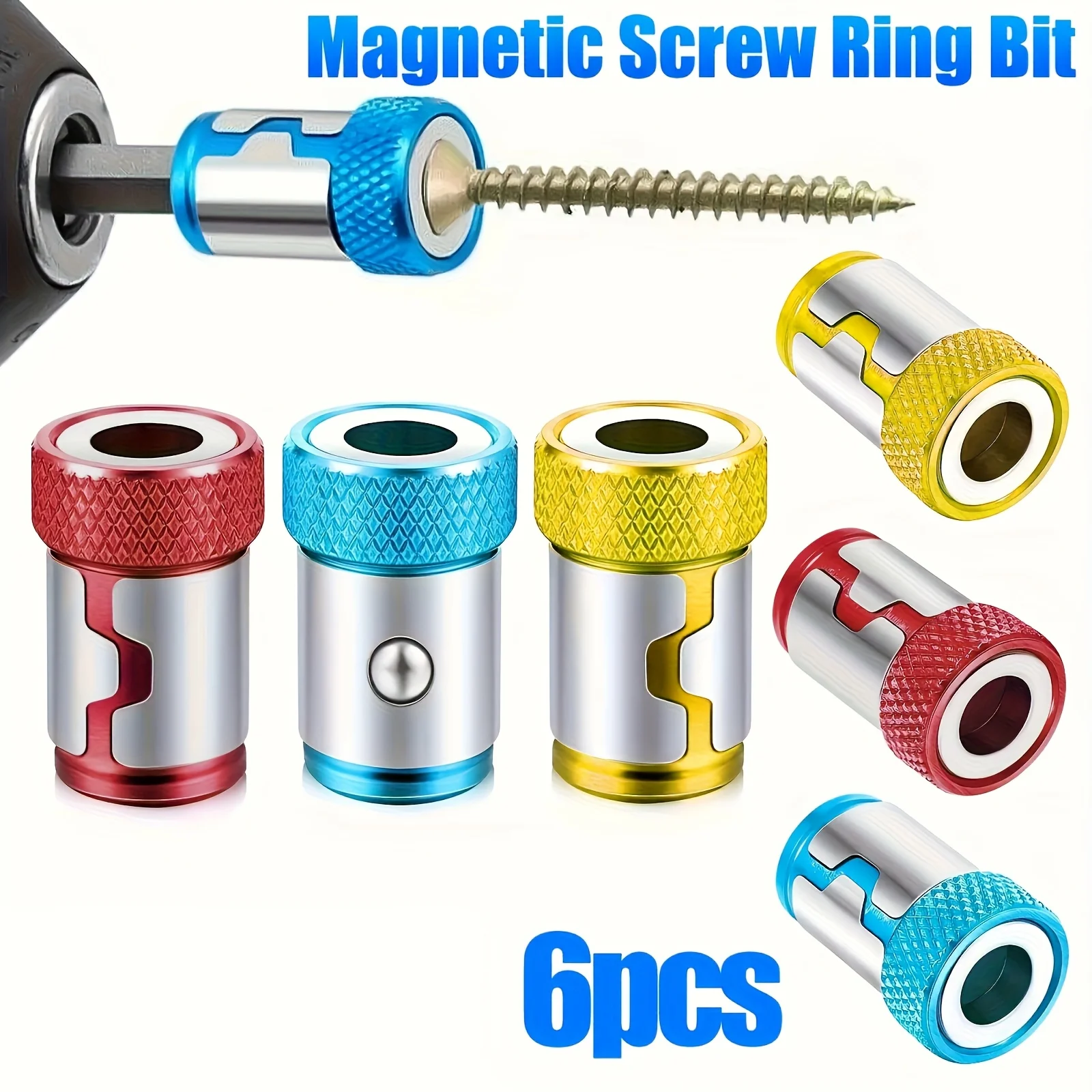 Drill Bit Set - 6PCS Magnetic Screwdriver Bits, 1/4 Inch