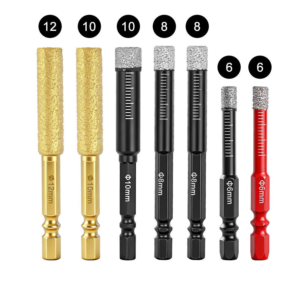 Drill Bit Set - Brazed Dry Diamond Core Bits Set