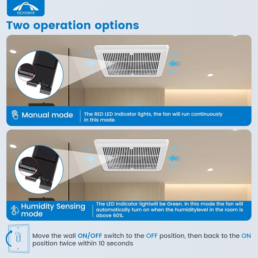 Super Quiet 110 CFM Bathroom E - مراجعة Ceiling Fan Mount وسعره