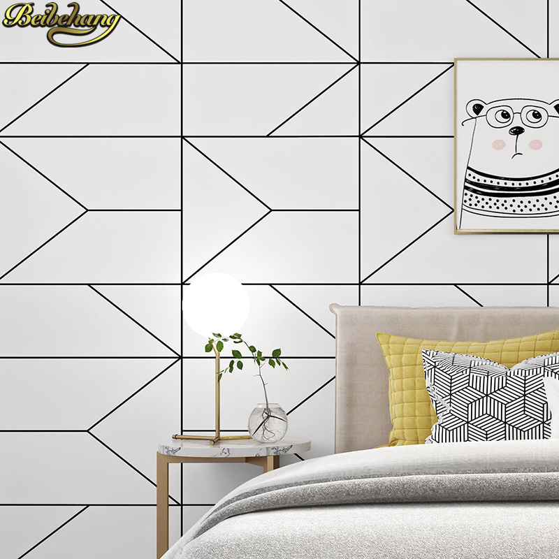 beibehang Nordic style black w - مراجعة Home Improvement Materials وسعره