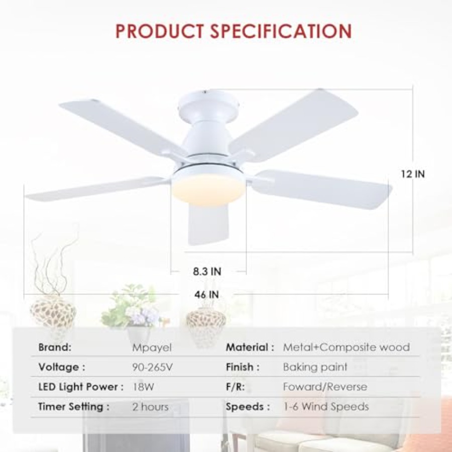 Low Profile Ceiling Fan with L - مراجعة Ceiling Fan Mount وسعره