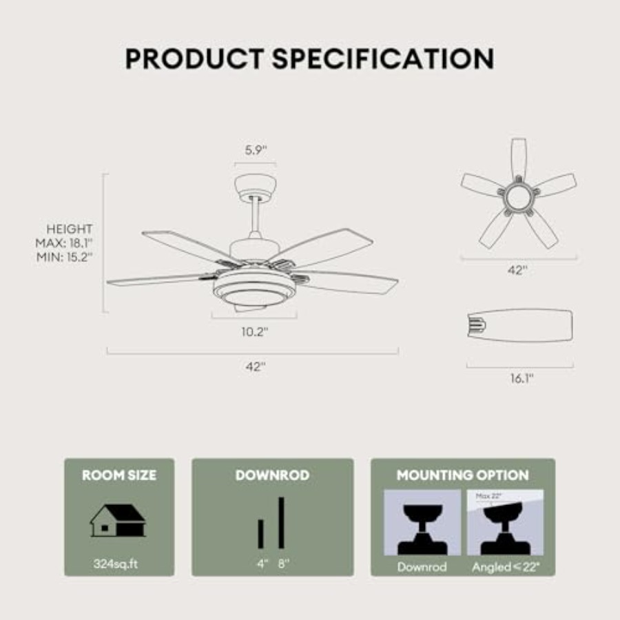 Ceiling Fans with Lights and R - مراجعة Ceiling Fan Mount وسعره