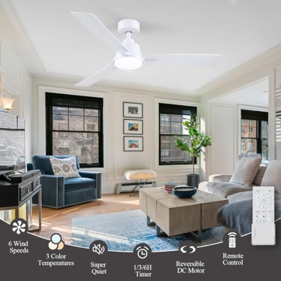 52 Inch Ceiling Fans with Ligh - مراجعة Ceiling Fan Mount وسعره