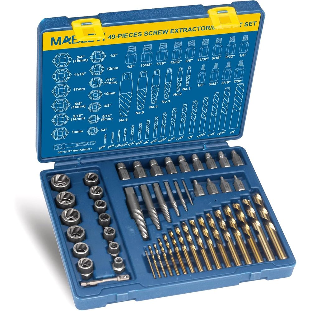 49-Piece Screw Extractor Set f - مراجعة Drill Bit Set وسعره