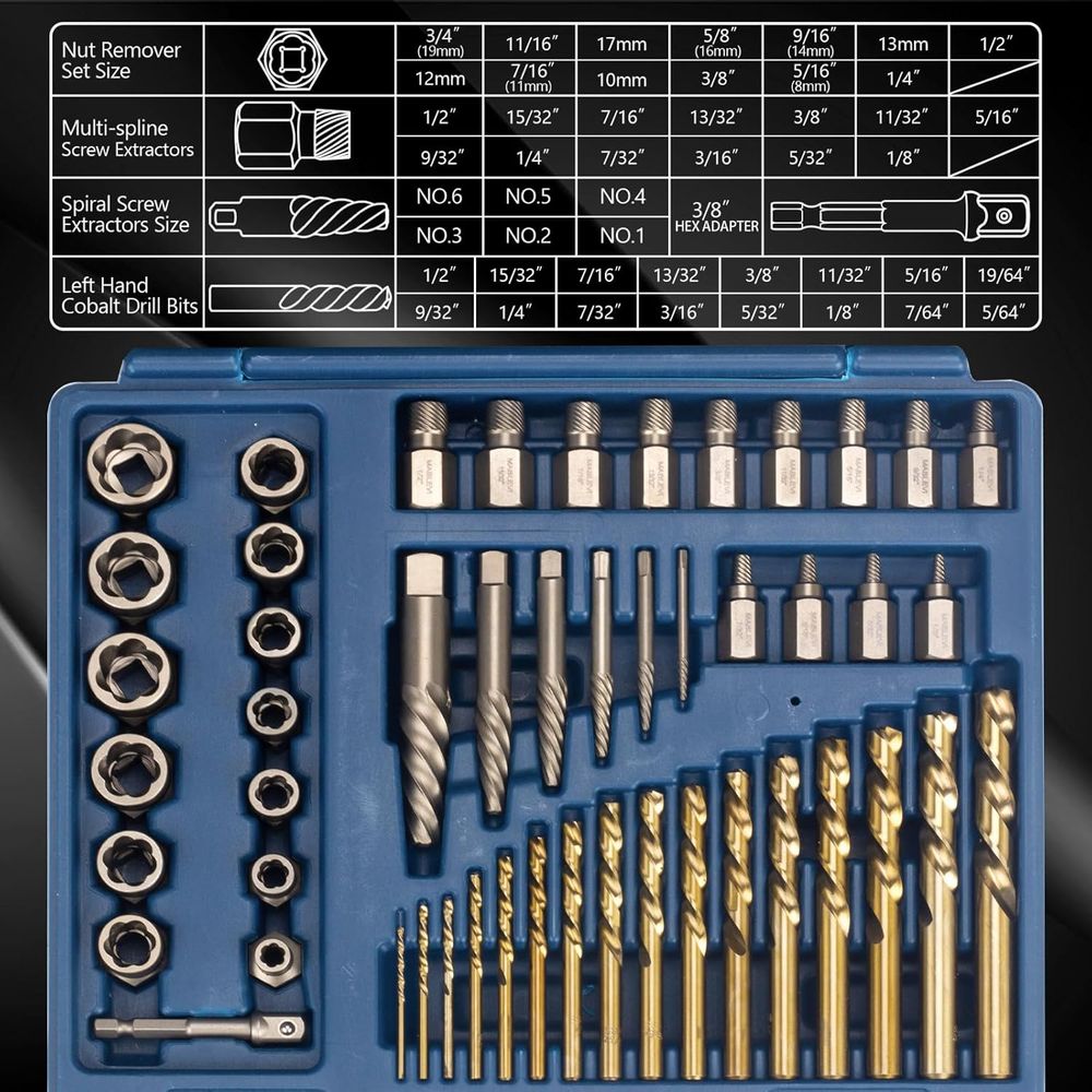 49-Piece Screw Extractor Set f - مراجعة Drill Bit Set وسعره