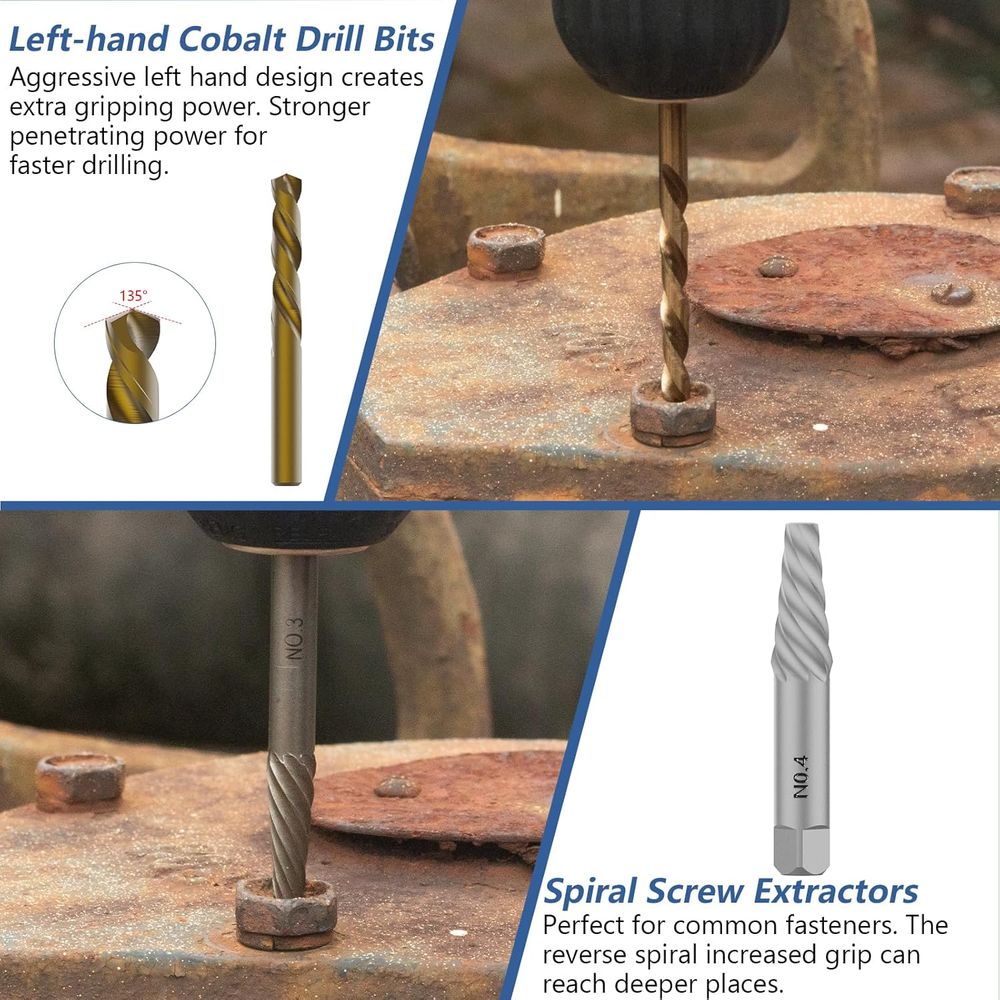 49-Piece Screw Extractor Set f - مراجعة Drill Bit Set وسعره