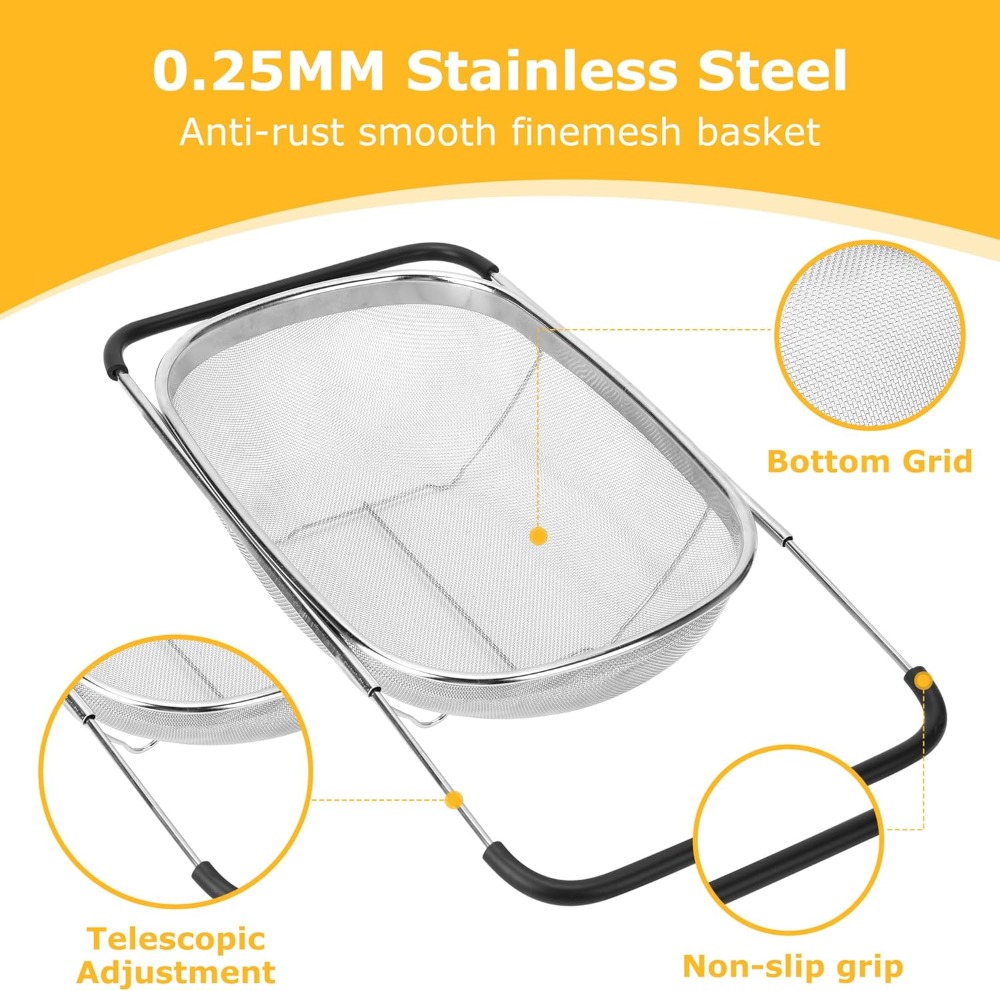 Over the Sink Colander Straine - مراجعة Sink Drain Strainer وسعره