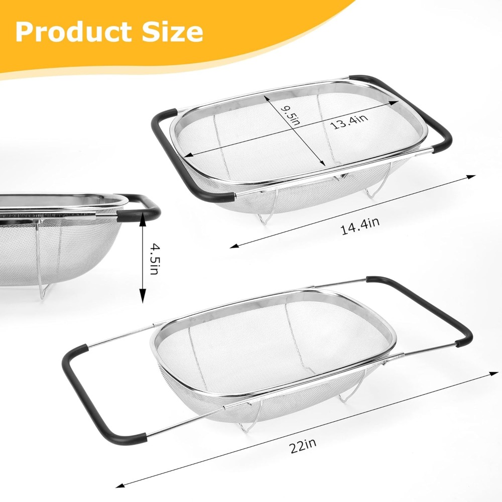 Over the Sink Colander Straine - مراجعة Sink Drain Strainer وسعره