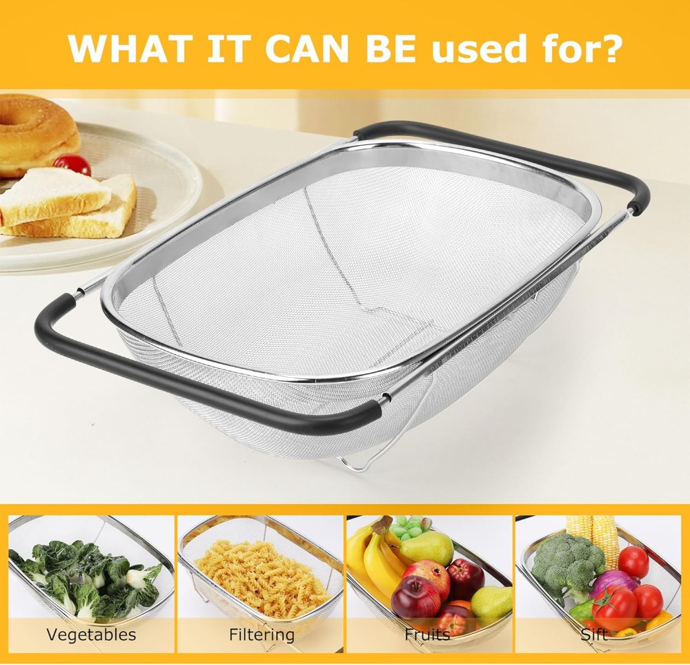 Over the Sink Colander Straine - مراجعة Sink Drain Strainer وسعره