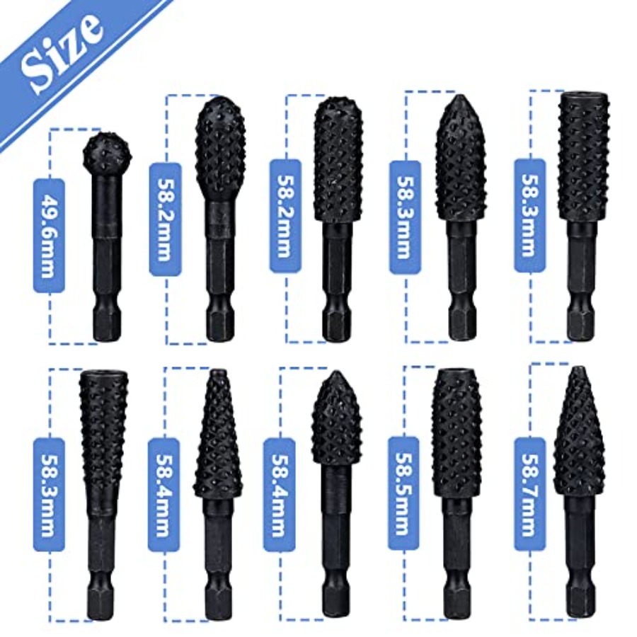 10 Pieces Rotary Burr Rasp Set - مراجعة Drill Bit Set وسعره
