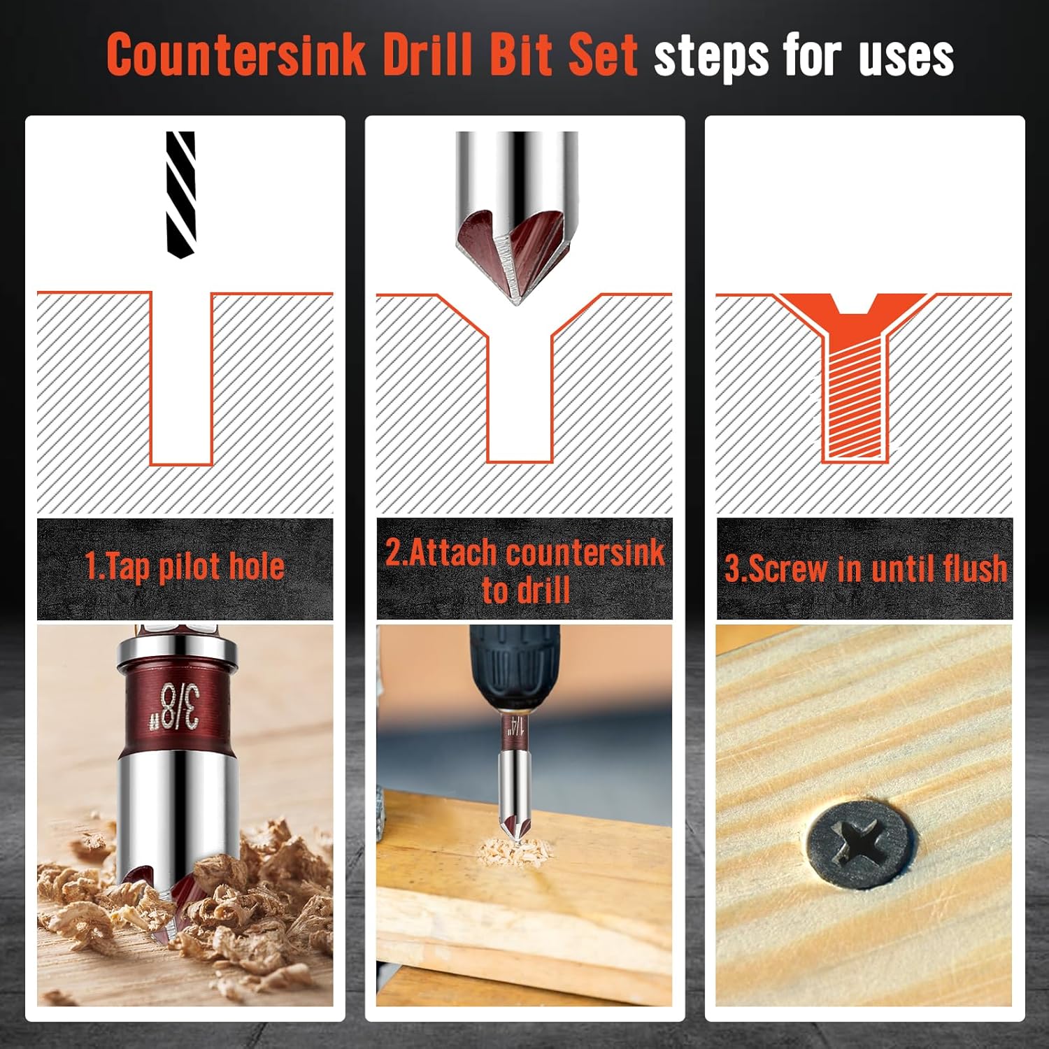5Pcs Countersink Drill Bit Set - مراجعة Drill Bit Set وسعره