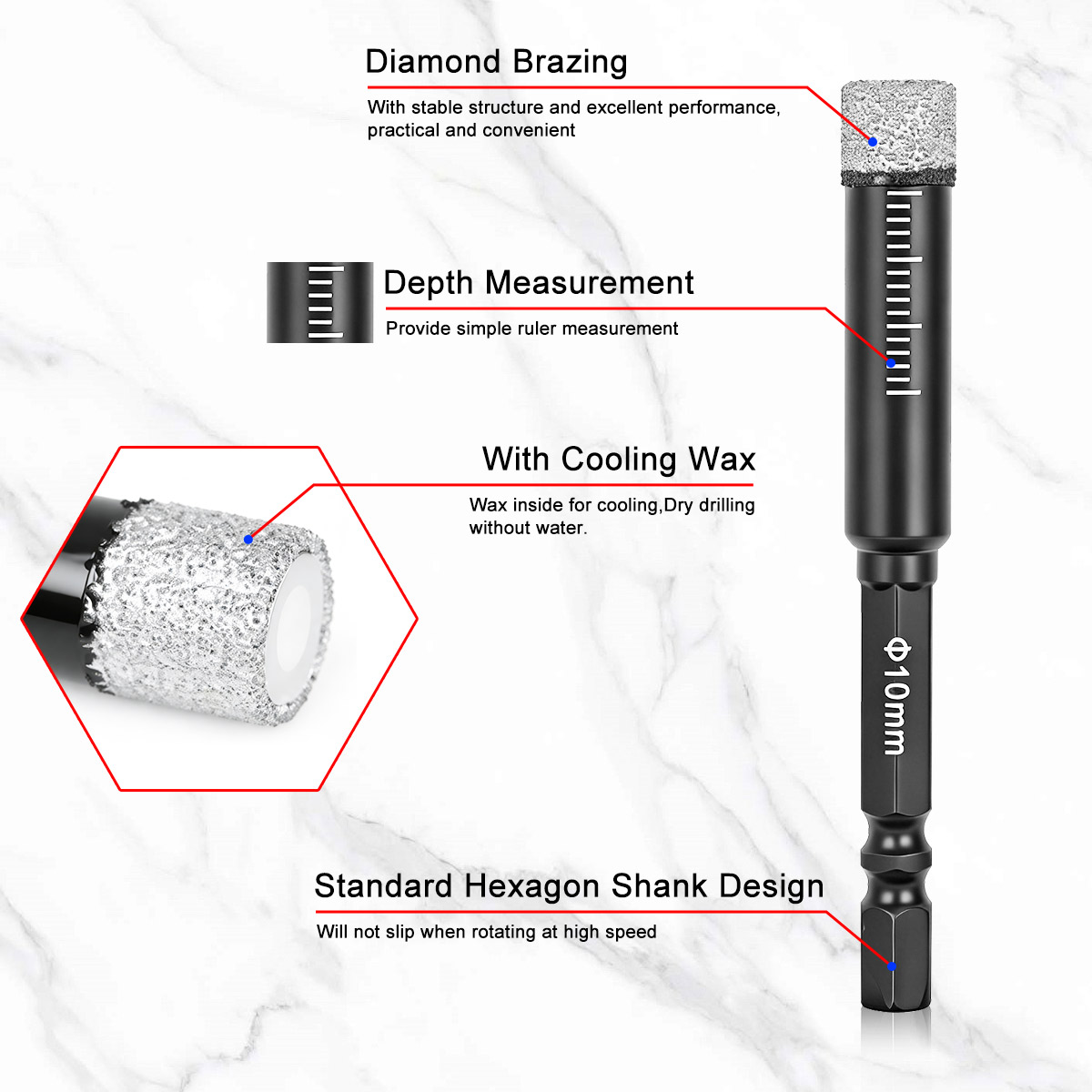 Brazed Dry Diamond Core Bits S - مراجعة Drill Bit Set وسعره