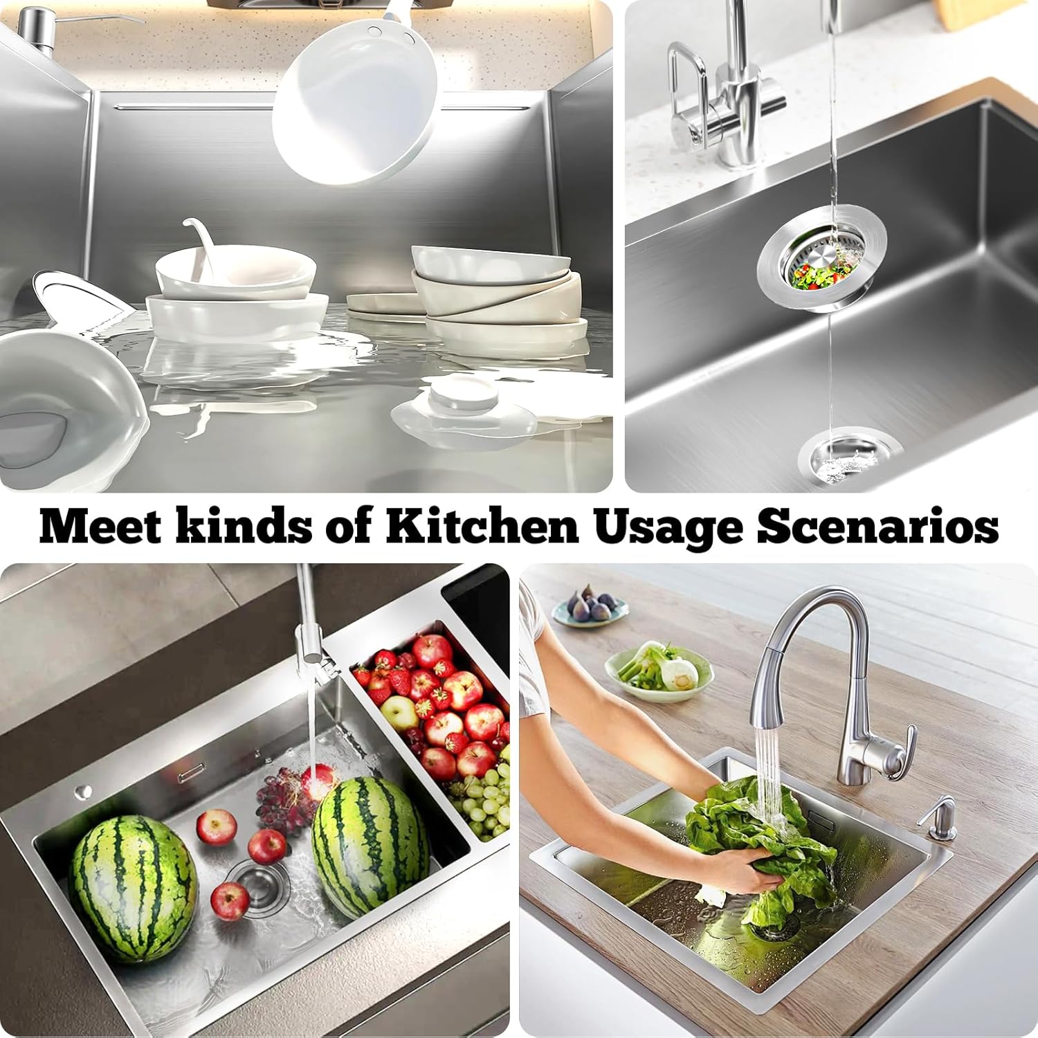 Upgraded 3 in 1 Kitchen Sink D - مراجعة Sink Drain Strainer وسعره