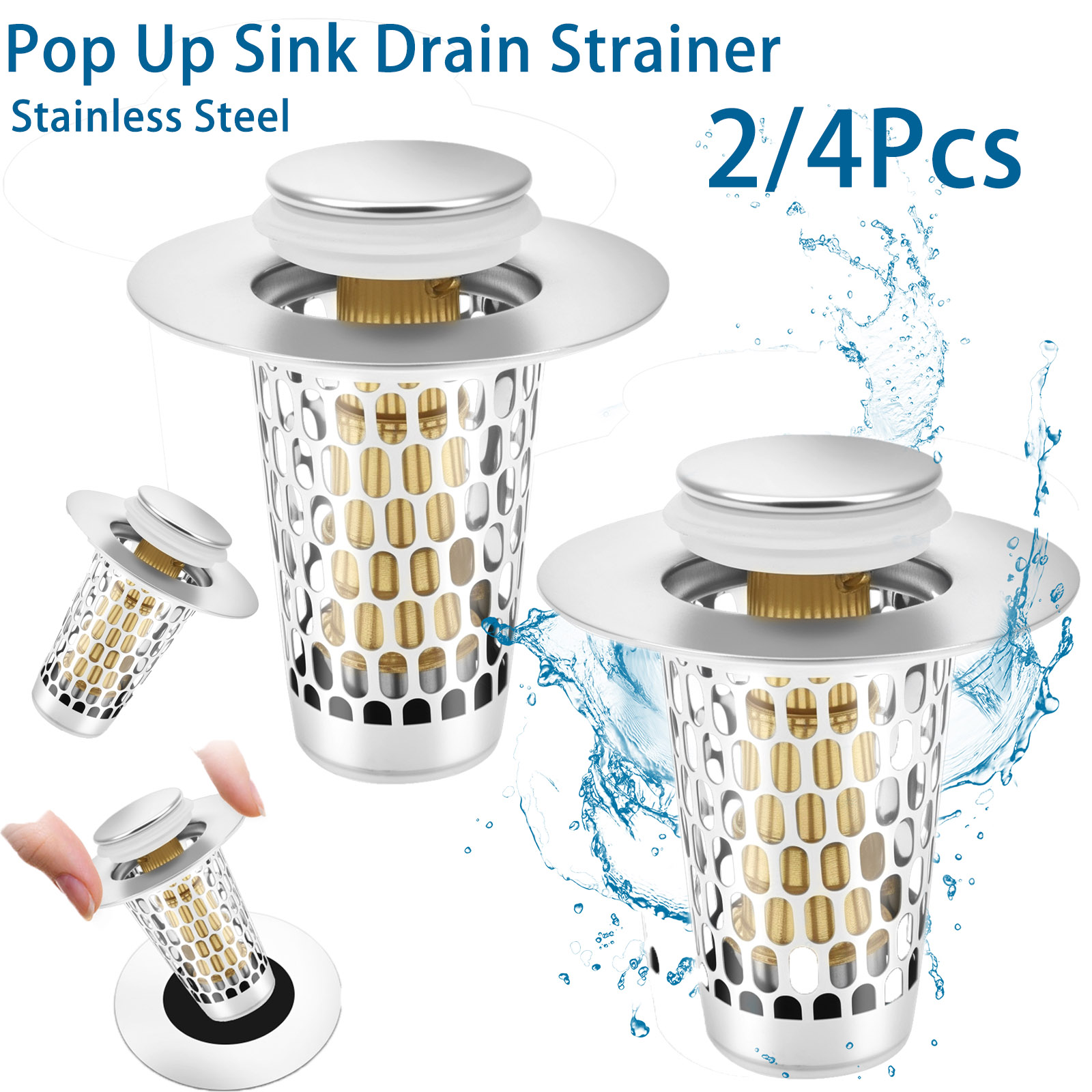 2/4Pc Pop Up Sink Drain Strain - مراجعة Sink Drain Strainer وسعره