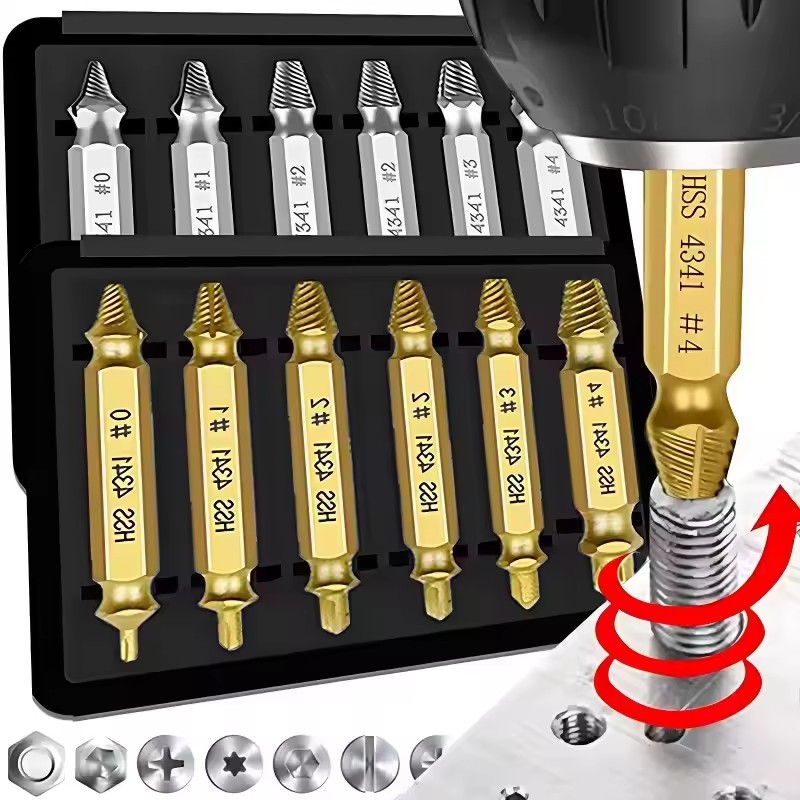 Damaged Broken Screw Extractor - مراجعة Drill Bit Set وسعره