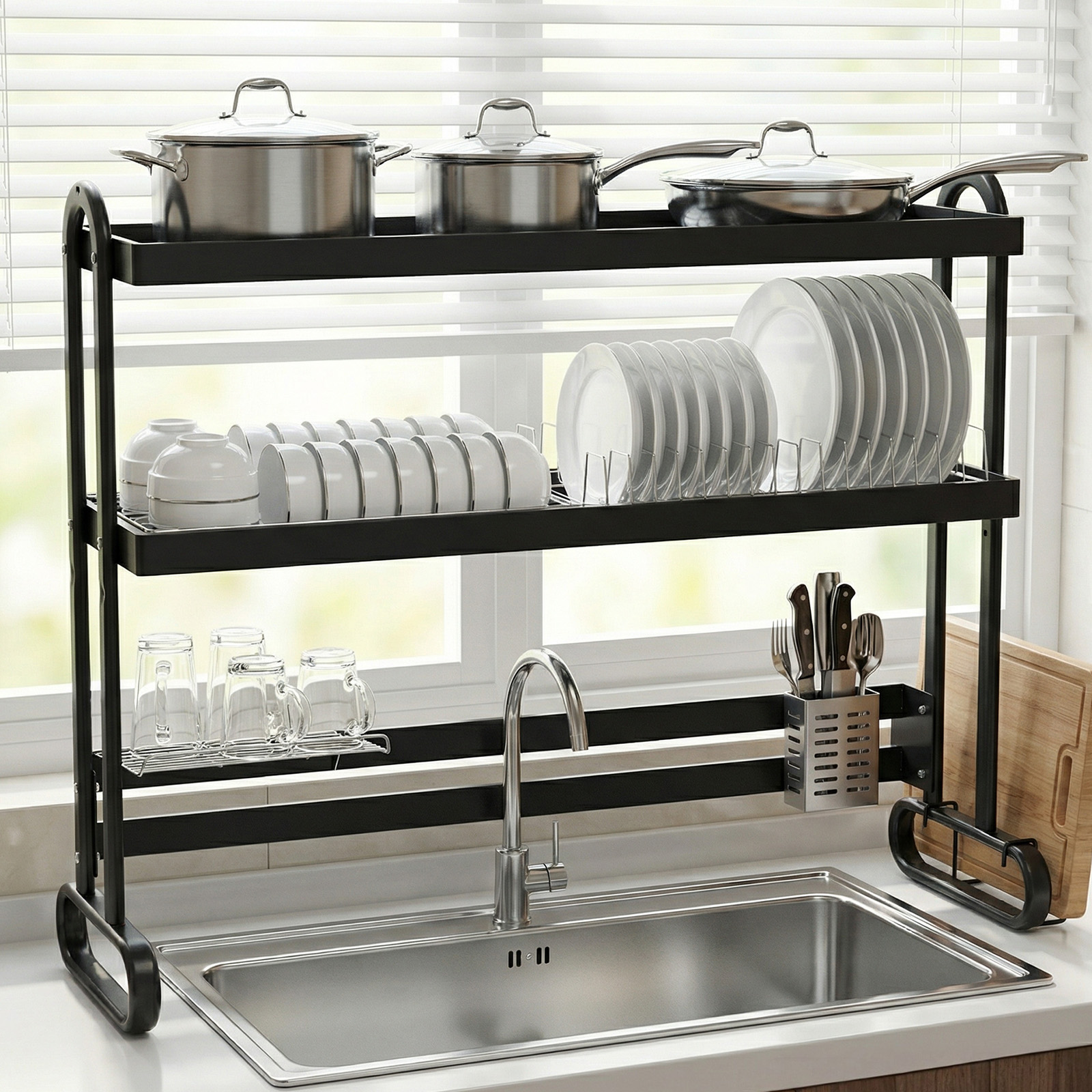 Over Sink Dish Drying Rack wit - مراجعة Sink Drain Strainer وسعره
