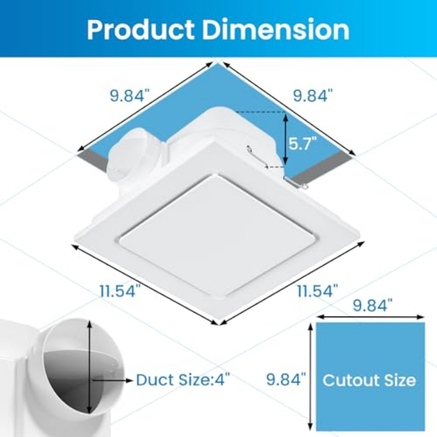 Bathroom Exhaust Fan, Quiet Ba - مراجعة Ceiling Fan Mount وسعره